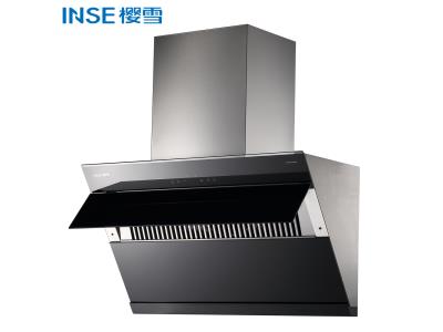 Import INSE 2022 new modern hard black crystal tempered glass panel range hood CXW-268-H1813 from chinese wholesale supplier and manufacturer