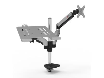 Import LAPTOP MUONT WITH DUAL ARMS DESKTOP MOUNT FOR 13”-32” MONITORS-HDMG003-2A from chinese wholesale supplier and manufacturer