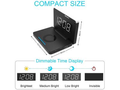 Import LED Digital Alarm Clock with USB and Wireless Charging from chinese wholesale supplier and manufacturer