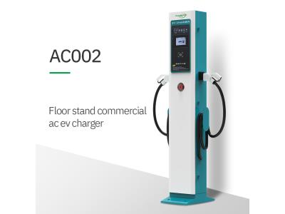 Import Manufacture 7/22/43 KW double output floor stand commercial AC Ev Charger for Car from chinese wholesale supplier and manufacturer