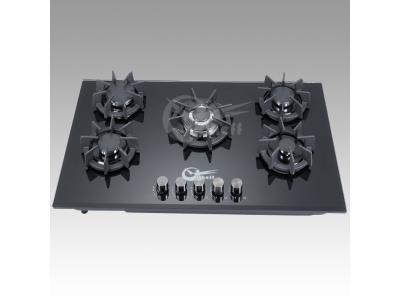 Import Modern Design 5 Burner Inbuilt Gas Stove Gas Hob Tempered Glass Gas Cooktops from chinese wholesale supplier and manufacturer