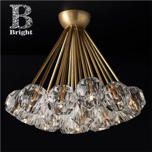 Import Modern Light Luxury Simple Dining Room Mid Century Brass Vintage Pendant Lighting Chandelier Designer Glass Art Living room Round Atmospheric Bar Study Lighting Fixture from chinese wholesale supplier and manufacturer