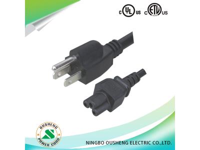 Import NEMA 5-15P US plug to IEC 320 C5 Power Cord laptop from chinese wholesale supplier and manufacturer