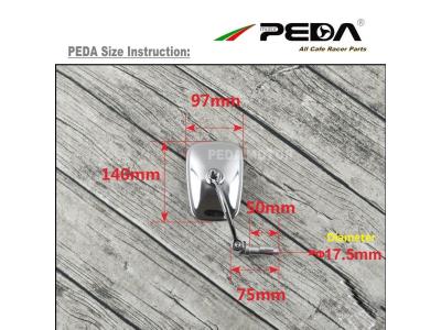 Import PEDA 2018 Cafe racer parts vintage mirror Square stainless steel motorcycle vintage sidevi from chinese wholesale supplier and manufacturer