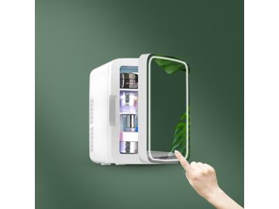 Import Portable led mini fridge 10l small fridge mini with mirror for makeup from chinese wholesale supplier and manufacturer
