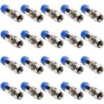 Import RG6 Compression F Type Straight Antenna Cable Connector Coax Adapter Pack of 20 from chinese wholesale supplier and manufacturer