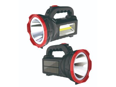 Import Solar Panel Led Portable Rechargeable Search Lamp With AC And COB Side Light from chinese wholesale supplier and manufacturer