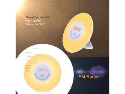 Import sunrise sunset 6 colors FM radio brightness control wake up alarm clock from chinese wholesale supplier and manufacturer
