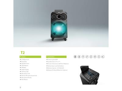 Import T2-Trolley Portable Outdoor Bluetooth Speakers from chinese wholesale supplier and manufacturer