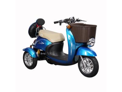 Import T412 Handicapped Scooter 3 Wheel Electric Tricycle with Front Basket from chinese wholesale supplier and manufacturer