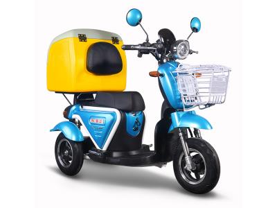 Import T413-2 Food Delivery Scooter Three Wheel Electric Tricycle Scooter with Cooler Box from chinese wholesale supplier and manufacturer