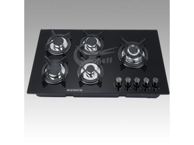 Import Tempered glass panel built in Sabaf 5 burners LPG gas hob from chinese wholesale supplier and manufacturer