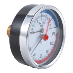 Import Thermomanometer black steel case back mount brass connection from chinese wholesale supplier and manufacturer