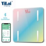 Import Tuya smart bluetooth scale 180kg rainbow design with red LED display body fat scale from chinese wholesale supplier and manufacturer