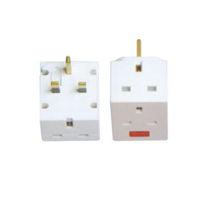 Import UK 13A 3-way adaptor with neon plastic from chinese wholesale supplier and manufacturer
