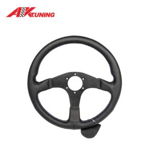 Import Universal 14inch 350mm Car Genuine Suede Leather Racing Steering Wheel from chinese wholesale supplier and manufacturer