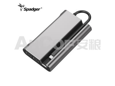 Import USB C Docking Station, 7 in 1 Type-C Hub with PD,3 USB 3.0 Ports,4K to HDMI,VGA,Gigabit Et from chinese wholesale supplier and manufacturer