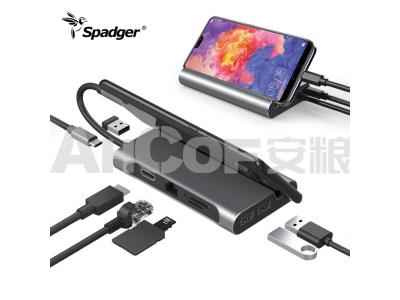 Import USB C Docking Station,8 in 1 Type-c Hub with PD,3 USB 3.0 Ports,SD/TF Card Readers from chinese wholesale supplier and manufacturer