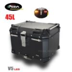 Import V5-2 Motorcycle Aluminum Box with LED Winker 45L Top Case Side Pannier Scooter Rear Trunk from chinese wholesale supplier and manufacturer