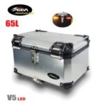 Import V5-3 Motorcycle Aluminum Box with LED Winker 65L Top Case Side Pannier Scooter Rear Trunk from chinese wholesale supplier and manufacturer