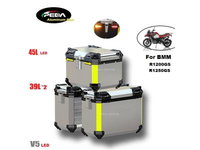Import V5-36 Motorcycle Aluminum Box LED 45L Top Case 39L Side Panniers For BMW R1200GS R1250GS from chinese wholesale supplier and manufacturer