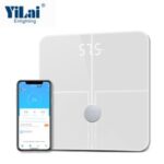 Import White ito glass TUYA WIFI SCALE LED display 180KG capacity ITO glass smart body fat scale from chinese wholesale supplier and manufacturer