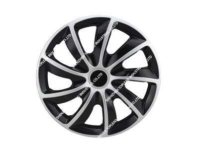 Import Wholesale Anti-wear Bi-color Car Wheel Hubcaps ,PP or ABS Black and Silver Car Center whee from chinese wholesale supplier and manufacturer