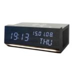 Import wooden alarm clock with wireless charger and bluetooth speaker from chinese wholesale supplier and manufacturer