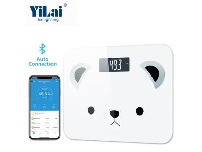 Import Yilai body fat scale 180kg cute cartoon design LCD display with backlight bluetooth scale from chinese wholesale supplier and manufacturer