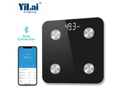 Import Yilai OEM/ODM popular design 18 datas analysis APP connection bluetooth body fat scale from chinese wholesale supplier and manufacturer