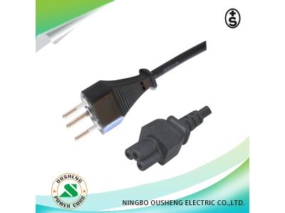 Import Switzerland 3 pin plug to IEC 60320 C5 power cord from chinese wholesale supplier and manufacturer