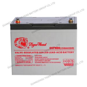 Import Tiger Head Brand 6GFM80 12V 80AH Valve-Regulated Lead Acid Battery from chinese wholesale supplier and manufacturer