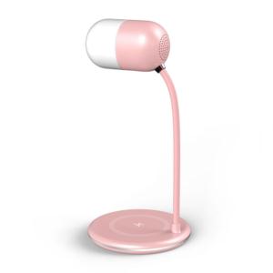 Import 3 in 1 dimmable LED desk lamp with bluetooth speaker wireless charger for bedroom from chinese wholesale supplier and manufacturer