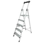 Import Aluminium 5 step household ladder with work tray from chinese wholesale supplier and manufacturer