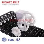 Import HONGSBELT HS-100A-HD-N-C Roller top modular plastic conveyor belt for warehousing from chinese wholesale supplier and manufacturer