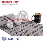 Import HONGSBELT HS-100A-HD-N-EL Rounded friction top modular plastic conveyor belt used in skati from chinese wholesale supplier and manufacturer