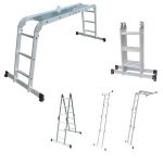 Import 3.38m TUV/GS Multi-Purpose 4×3 Aluminium Folding Ladder with Platform Scaffold Step from chinese wholesale supplier and manufacturer