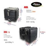 Import V3-5 Motorcycle Aluminum Box 36L 40L Top Case Side Pannier Scooter Rear Trunk PEDA Motor from chinese wholesale supplier and manufacturer