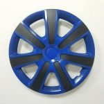 Import New Bi-Color PP/ABS carbon fiber 13 14 15 inch Black and Blue Car Wheel Center Rims , from chinese wholesale supplier and manufacturer