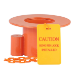 Import ENJOIN Heavy Duty Steel Kingpin Lock 5Th Wheel Trailer Lock King Pin Orange Lock with Bright Yellow Caution Tag from chinese wholesale supplier and manufacturer