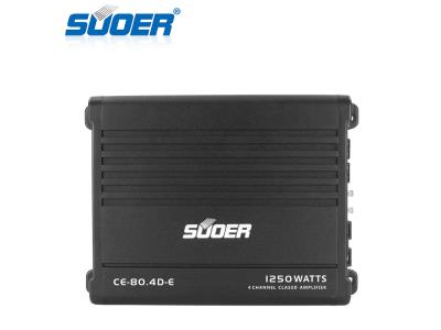 Import CE-80.4D-E 4 Channel 1250W Full Range Class D Car Amplifier from chinese wholesale supplier and manufacturer