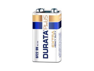 Import Durata Plus 9V Size 6f22 Extra Heavy Duty Zinc Carbon Dry Cell Battery from chinese wholesale supplier and manufacturer
