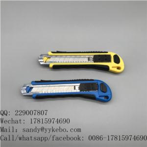 Import manufacturer safe retractable snap-off blade utility cutter knife with 5pcs blades from chinese wholesale supplier and manufacturer