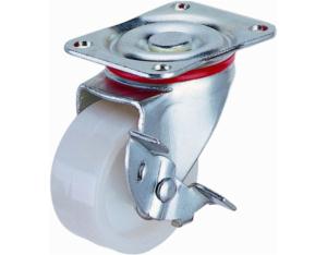 Import Small plastic caster with swivel plate side brake from chinese wholesale supplier and manufacturer