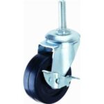 Import Small Rubber Caster with Threaded Stem Side Brake from chinese wholesale supplier and manufacturer