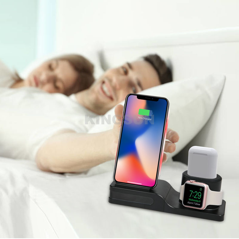 Import 3 in 1 QI certified wireless charging station for phone and airpods from chinese wholesale supplier and manufacturer