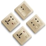 Import Factory customized British Standard Wall socket golden 86mm*86mm/146mm13A socket and light switch 220V-250V~ from chinese wholesale supplier and manufacturer