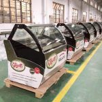 Import Curved Glass Door Ice Cream Display from chinese wholesale supplier and manufacturer