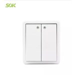 Import 2 Gang 1 Way Light Switch with LED Indicator(Surface Mounted) from chinese wholesale supplier and manufacturer