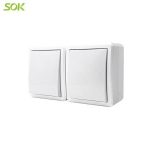 Import Double 1 Gang 1 Way Light Switch (Surface Mounted) from chinese wholesale supplier and manufacturer
